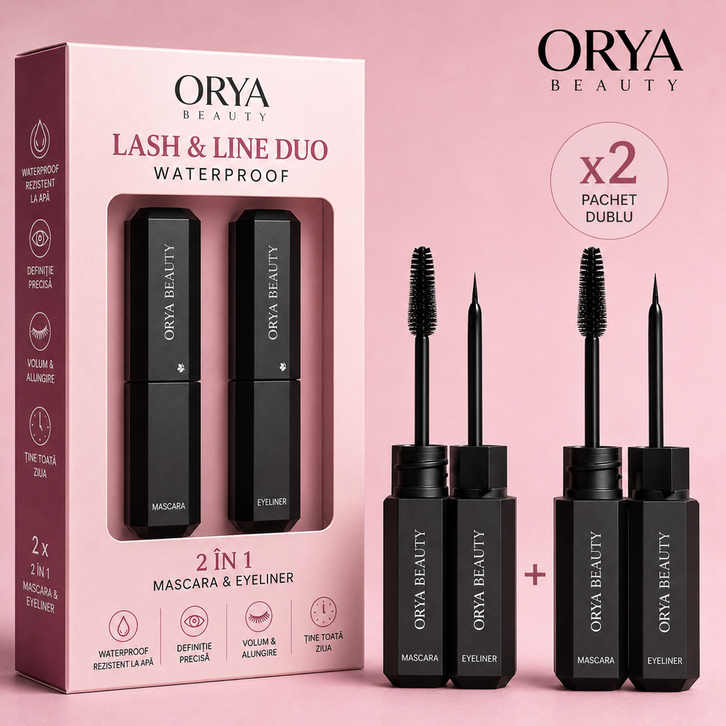 Set Orya Lash & Line Duo Waterproof – Mascara & Eyeliner 2 in 1, 2 bucati