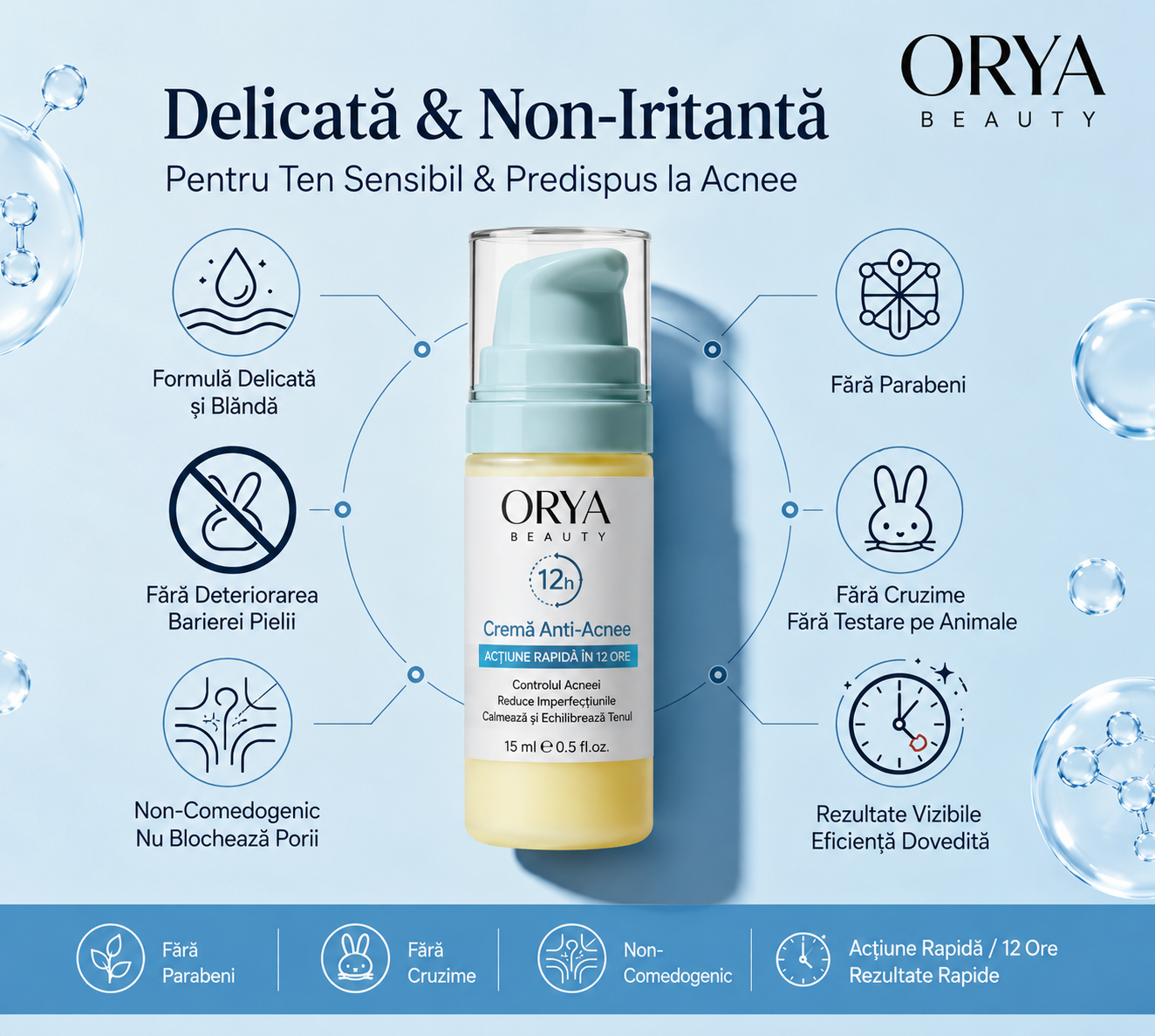Orya Clear Skin Cream – Crema cu Acid Salicilic pentru Ten Predispus la Acnee